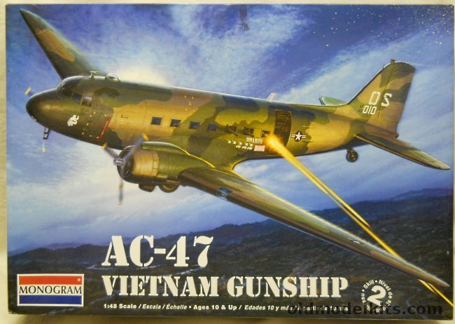 Monogram 1/48 Douglas AC-47 Vietnam Gunship - Spooky or Casper, 85-5615 plastic model kit